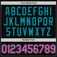 Load image into Gallery viewer, Custom Black Pink-Teal Authentic Throwback Baseball Jersey

