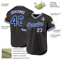 Load image into Gallery viewer, Custom Black Royal-White Authentic Throwback Baseball Jersey
