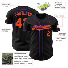 Load image into Gallery viewer, Custom Black Orange-Purple Authentic Baseball Jersey

