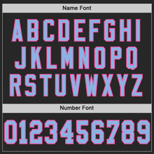 Load image into Gallery viewer, Custom Black Light Blue-Pink Mesh Authentic Football Jersey

