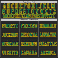 Load image into Gallery viewer, Custom Black Gold Red-Kelly Green Mesh Authentic Football Jersey
