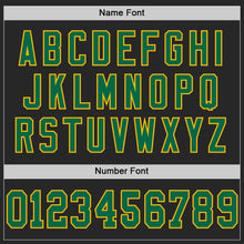 Load image into Gallery viewer, Custom Black Kelly Green-Gold Mesh Authentic Football Jersey
