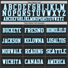 Load image into Gallery viewer, Custom Black Sky Blue-White Mesh Authentic Football Jersey
