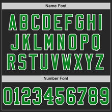 Load image into Gallery viewer, Custom Black Grass Green-White Mesh Authentic Football Jersey
