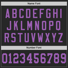 Load image into Gallery viewer, Custom Black Medium Purple Mesh Authentic Football Jersey
