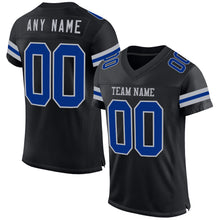 Load image into Gallery viewer, Custom Black Royal-Gray Mesh Authentic Football Jersey
