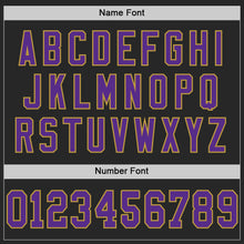 Load image into Gallery viewer, Custom Black Purple-Old Gold Mesh Authentic Football Jersey
