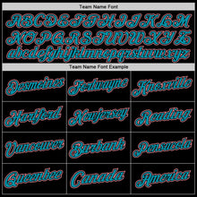 Load image into Gallery viewer, Custom Black Medium Pink-Teal Authentic Throwback Basketball Jersey
