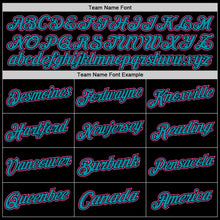 Load image into Gallery viewer, Custom Black Pink-Teal Authentic Throwback Basketball Jersey
