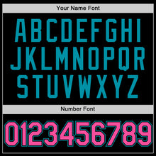 Load image into Gallery viewer, Custom Black Pink-Teal Authentic Throwback Basketball Jersey
