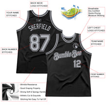 Load image into Gallery viewer, Custom Black Gray Authentic Throwback Basketball Jersey
