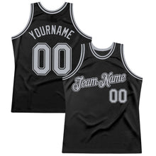 Load image into Gallery viewer, Custom Black Gray Authentic Throwback Basketball Jersey
