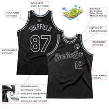 Load image into Gallery viewer, Custom Black Gray Authentic Throwback Basketball Jersey
