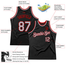 Load image into Gallery viewer, Custom Black Gray-Red Authentic Throwback Basketball Jersey
