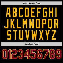 Load image into Gallery viewer, Custom Black Maroon-Gold Authentic Throwback Basketball Jersey
