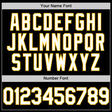 Load image into Gallery viewer, Custom Black White-Gold Authentic Throwback Basketball Jersey
