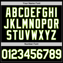 Load image into Gallery viewer, Custom Black White-Neon Green Authentic Throwback Basketball Jersey
