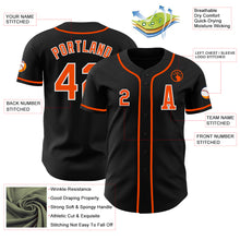 Load image into Gallery viewer, Custom Black Orange-White Authentic Baseball Jersey
