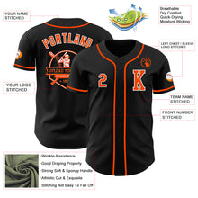 Load image into Gallery viewer, Custom Black Orange-White Authentic Baseball Jersey
