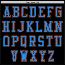 Load image into Gallery viewer, Custom Black Orange-Electric Blue Authentic Baseball Jersey
