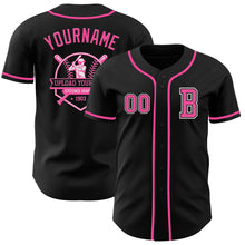 Load image into Gallery viewer, Custom Black Pink-White Authentic Baseball Jersey
