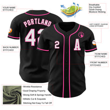 Load image into Gallery viewer, Custom Black White-Pink Authentic Baseball Jersey
