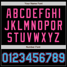 Load image into Gallery viewer, Custom Black Sky Blue-Pink Authentic Baseball Jersey
