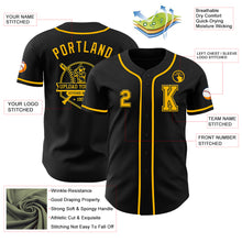 Load image into Gallery viewer, Custom Black Gold Authentic Baseball Jersey
