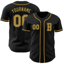 Load image into Gallery viewer, Custom Black Old Gold Authentic Baseball Jersey

