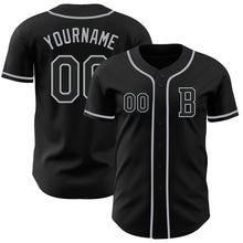 Load image into Gallery viewer, Custom Black Gray Authentic Baseball Jersey
