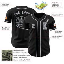 Load image into Gallery viewer, Custom Black Gray-White Authentic Baseball Jersey
