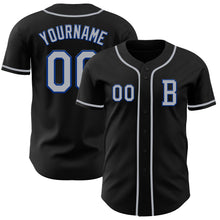 Load image into Gallery viewer, Custom Black Gray-Royal Authentic Baseball Jersey

