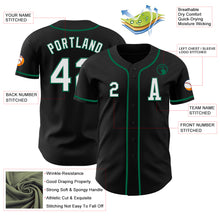 Load image into Gallery viewer, Custom Black White-Kelly Green Authentic Baseball Jersey
