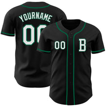 Load image into Gallery viewer, Custom Black White-Kelly Green Authentic Baseball Jersey
