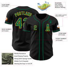 Load image into Gallery viewer, Custom Black Kelly Green-Gold Authentic Baseball Jersey

