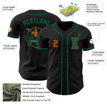 Load image into Gallery viewer, Custom Black Orange-Kelly Green Authentic Baseball Jersey
