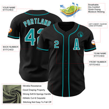 Load image into Gallery viewer, Custom Black Teal-White Authentic Baseball Jersey
