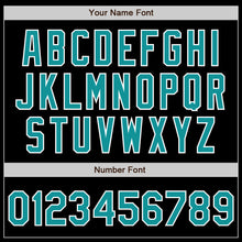 Load image into Gallery viewer, Custom Black Teal-White Authentic Baseball Jersey
