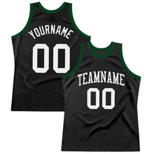 Load image into Gallery viewer, Custom Black White Authentic Throwback Basketball Jersey
