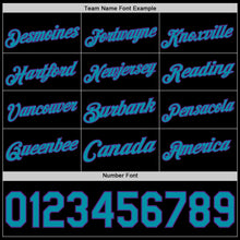 Load image into Gallery viewer, Custom Black Teal-Purple Authentic Basketball Jersey
