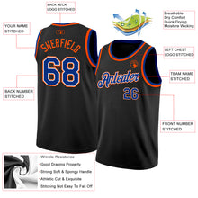 Load image into Gallery viewer, Custom Black Royal White-Orange Authentic Basketball Jersey
