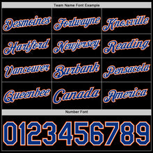Load image into Gallery viewer, Custom Black Royal White-Orange Authentic Basketball Jersey

