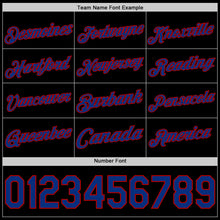 Load image into Gallery viewer, Custom Black Royal-Red Authentic Basketball Jersey
