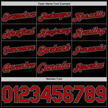 Load image into Gallery viewer, Custom Black Red-Gray Authentic Basketball Jersey
