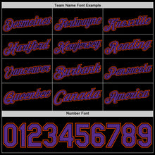 Load image into Gallery viewer, Custom Black Purple-Orange Authentic Basketball Jersey
