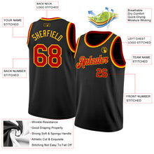 Load image into Gallery viewer, Custom Black Red-Gold Authentic Basketball Jersey
