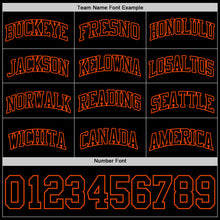 Load image into Gallery viewer, Custom Black Orange Authentic Basketball Jersey
