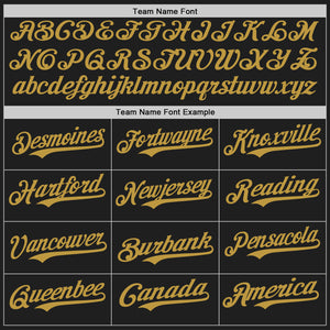 Custom Black Old Gold Authentic Baseball Jersey
