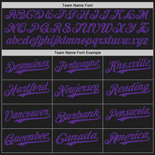 Load image into Gallery viewer, Custom Black Purple Authentic Baseball Jersey
