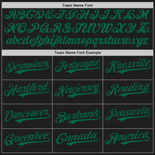 Load image into Gallery viewer, Custom Black Kelly Green Authentic Baseball Jersey
